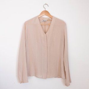 Vintage 100% silk v-neck blouse
